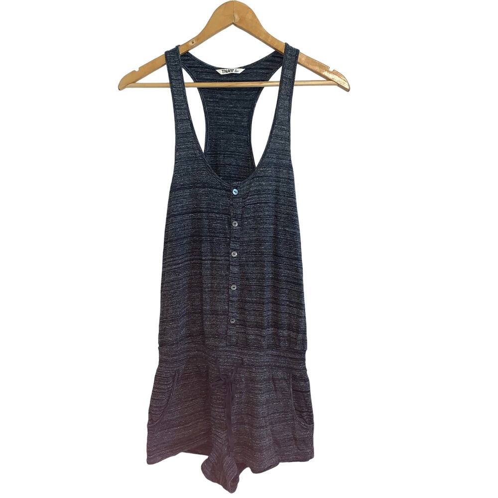 Aritzia TNA Space Dye Charcoal Sleeveless Romper